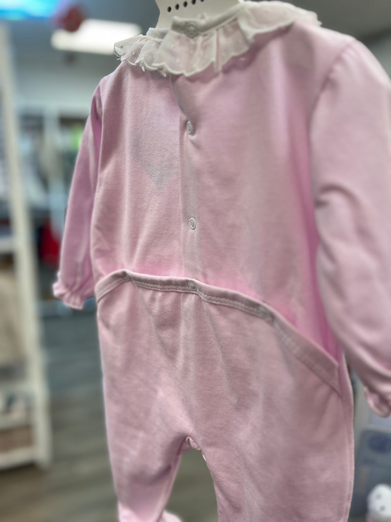 Baby Girl Pink Cotton Babygrow  (Sardon)