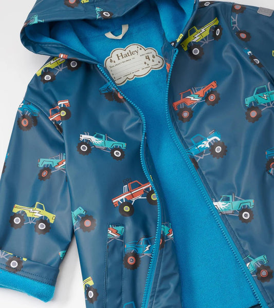 Boys Blue Monster Truck Raincoat CottonKids.ie