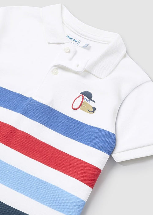 Boys Ivory Striped Cotton Polo Shirt (mayoral) - CottonKids.ie - 12 month - 18 month - 2 year