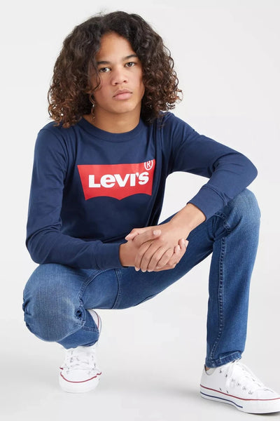 Logo Levis Boy ▷ Felpa Blu Per Bambino Con Logo Levi's Kids
