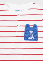 Boys Red & White Striped Cotton Top (mayoral) - CottonKids.ie - 12 month - 18 month - 2 year