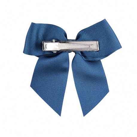 FRENCH BLUE Hair Clip With Grosgrain Bow (7cm) (Condor) - CottonKids.ie - Condor - Girl - Hair Accessories