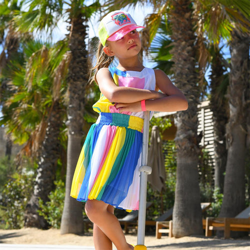Girls Multicoloured Stripe Crêpe Dress (Billieblush) - CottonKids.ie - 11-12 year - 3 year - 5 year