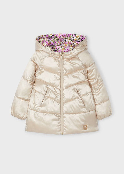 Girls Reversible Floral Padded Coat CottonKids.ie