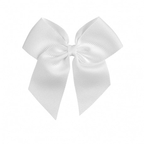 WHITE Hair Clip With Grosgrain Bow (7cm) (Condor) - CottonKids.ie - Condor - Girl - Hair Accessories