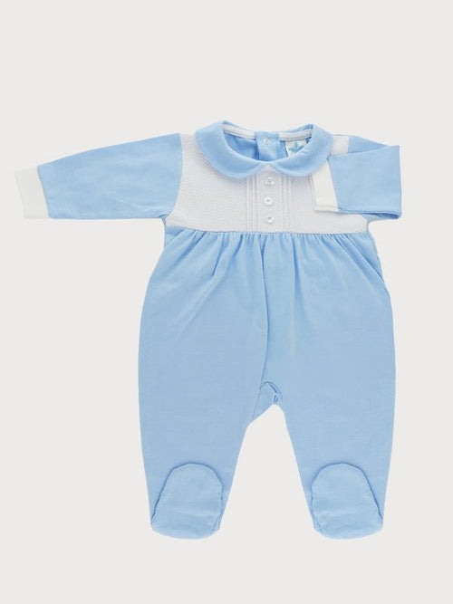Baby Boy Blue Collar Babygrow (Sardon) - CottonKids.ie - 0-1 month - 1-2 month - 3 month