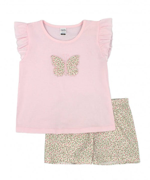 Girls Pink Top & Floral Shorts Set (Rapife) - CottonKids.ie - 2 year - 3 year - 4 year