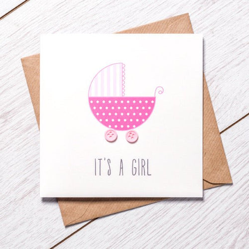 It's A Girl Card - CottonKids.ie - Card - -