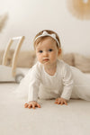 IVORY Lace Tulle Dress For Christening Long Sleeve (ANNA) - CottonKids.ie - Dress - 0-1 month - 1-2 month - 12 month