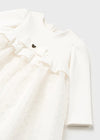 Ivory/Off White Baby Girl Elegant Chiffon Plumeti Dress (mayoral) - CottonKids.ie - 18 month - 2 year - 3 year