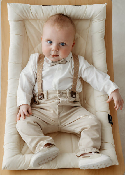 Beige Cotton Baby Boys Trousers by Mayoral –