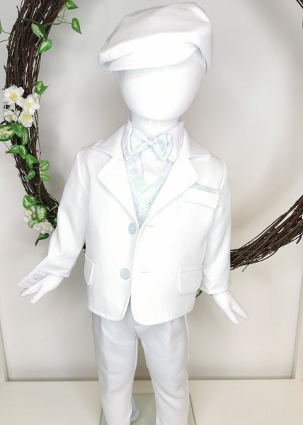 White Baby Boy Christening Outfit Suit Piece –1