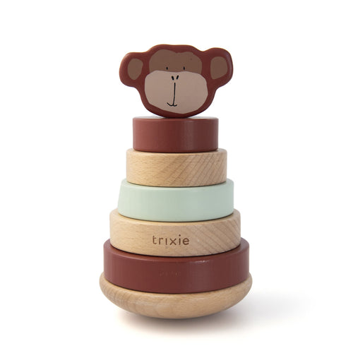 Wooden Stacking Toy - Mr. Monkey (trixie) - CottonKids.ie - - -