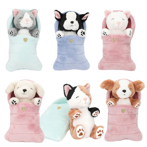 TOPModel Plush Dogs And Cats In Sleepingbag