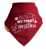 2025 ‘My First Christmas’ DribbleBoo Bandana Bib (Burgundy)