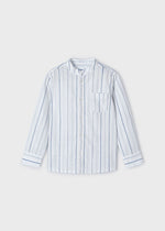 Boys White Striped Cotton Shirt  (mayoral)
