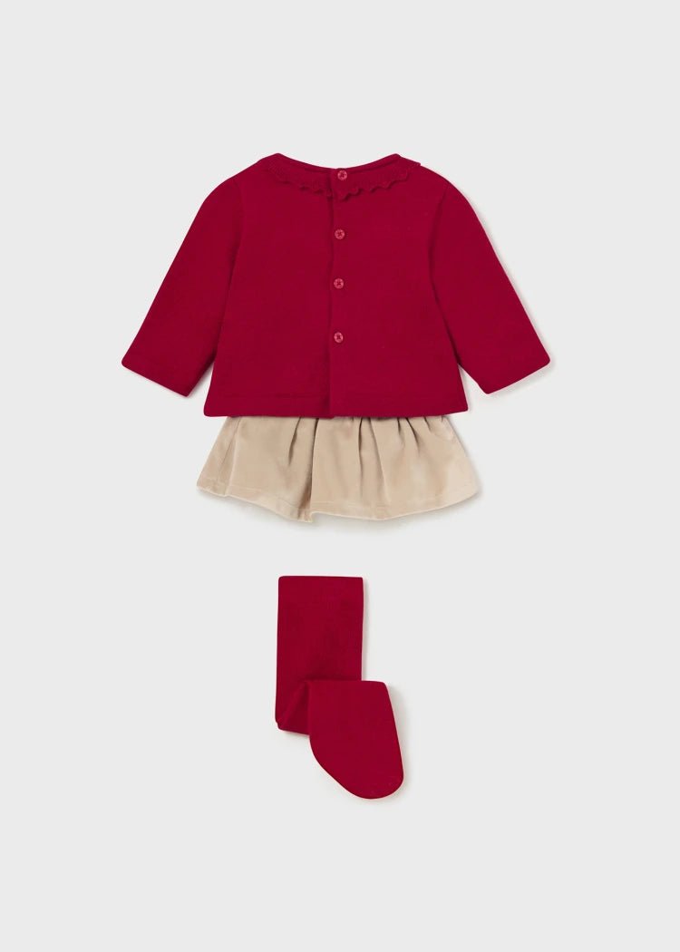 3 - Piece Baby Girl Burgundy Outfit Set (mayoral)