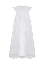 WHITE Short Sleeve Christening Gown, Dress  (ALICE)