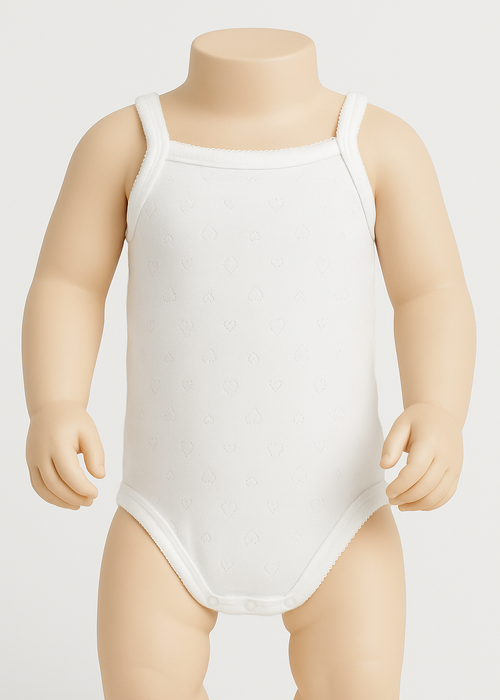 Off-White Baby Girls Cotton Bodyvest