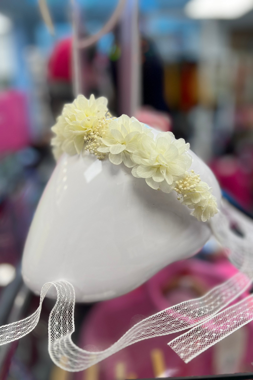 IVORY Lili Flower Headband with Dried Flowers & Ribbons