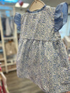 Blue Floral Dress & Bloomer Set  (Sardon)
