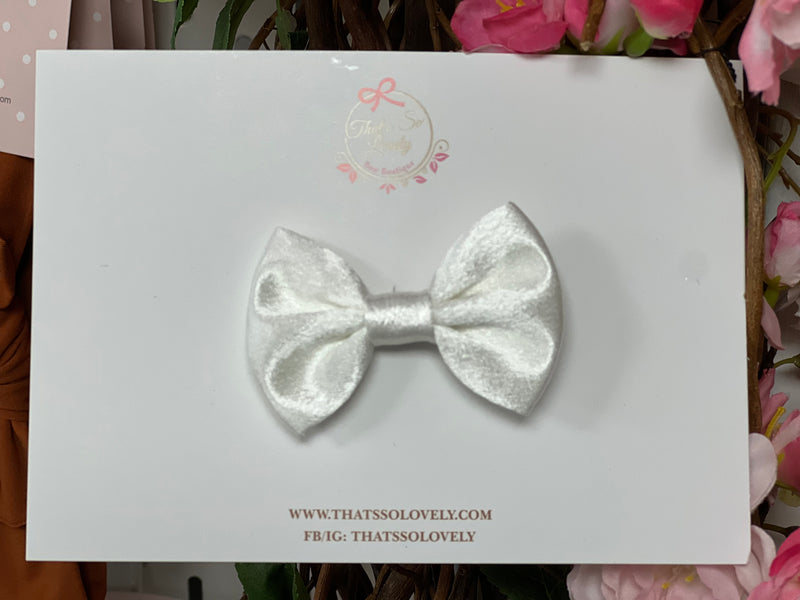Ivory Satin Occasion Bow - Clip (That's So Lovely Bow Boutique)
