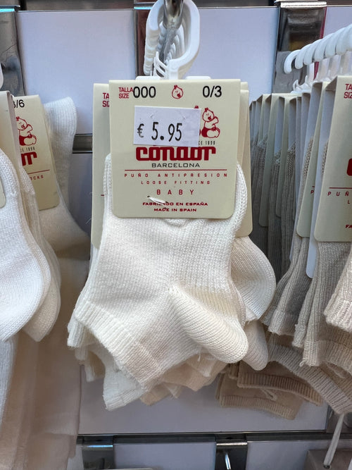 BEIGE Elastic Cotton Ankle Socks  (Condor)
