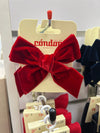 RED 10cm - Velvet Hair Clip With Bow (10cm) (Condor)