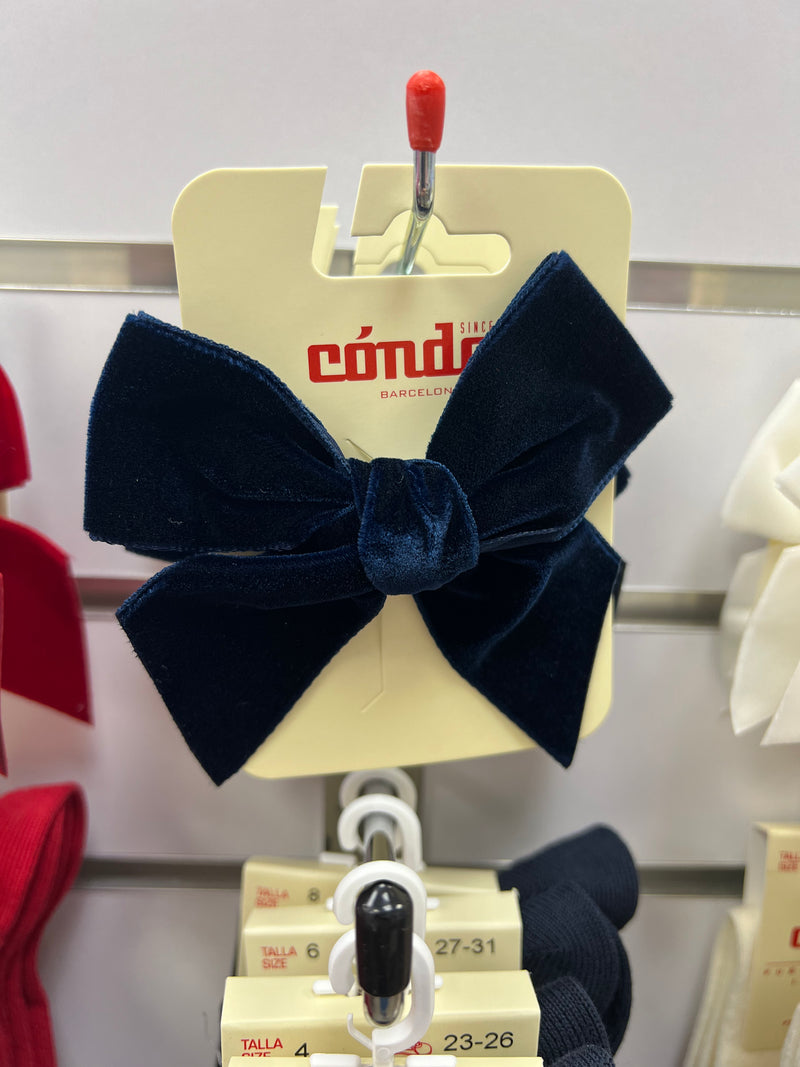 NAVY BLUE 10cm - Velvet Hair Clip With Bow