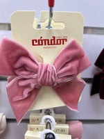 PALE PINK 10cm - Velvet Hair Clip With Bow