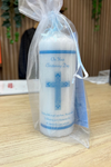 Baby Boy Blue Christening Candle