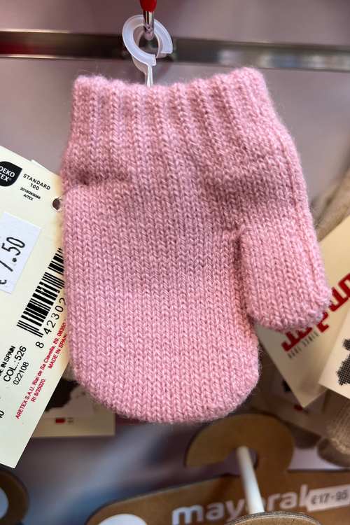 PALE PINK Classic One-finger Mittens