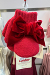 RED VELVET One-finger Mittens With Velvet Bow