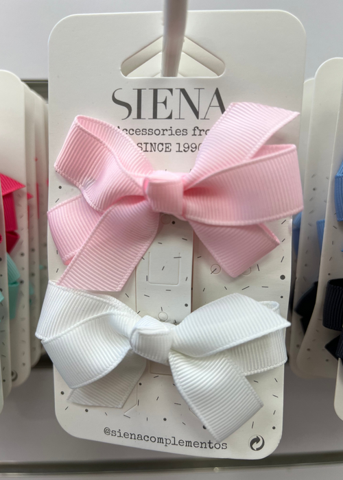 Pack of 2 Medium Grosgrain Bow Hair Clips (7 x 4 cm)