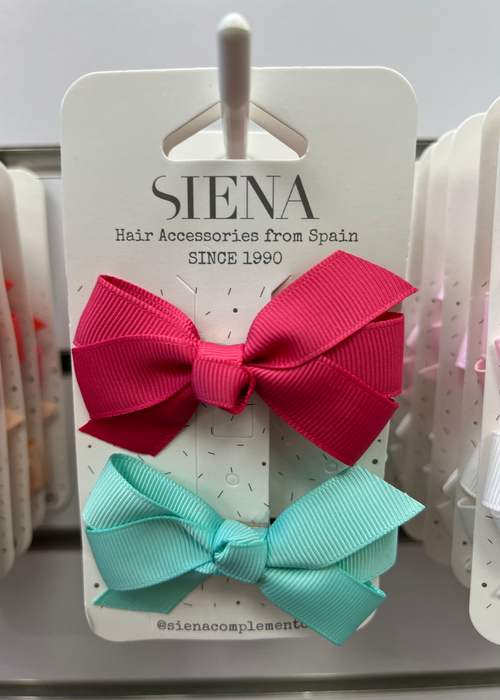 Pack of 2 Medium Grosgrain Bow Hair Clips (7 x 4 cm)