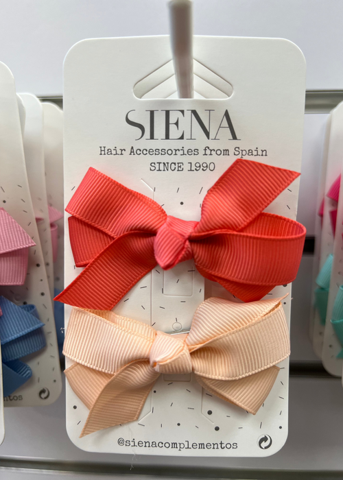 Pack of 2 Medium Grosgrain Bow Hair Clips (7 x 4 cm)