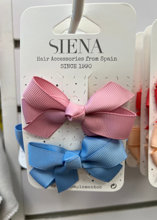 Pack of 2 Medium Grosgrain Bow Hair Clips (7 x 4 cm)