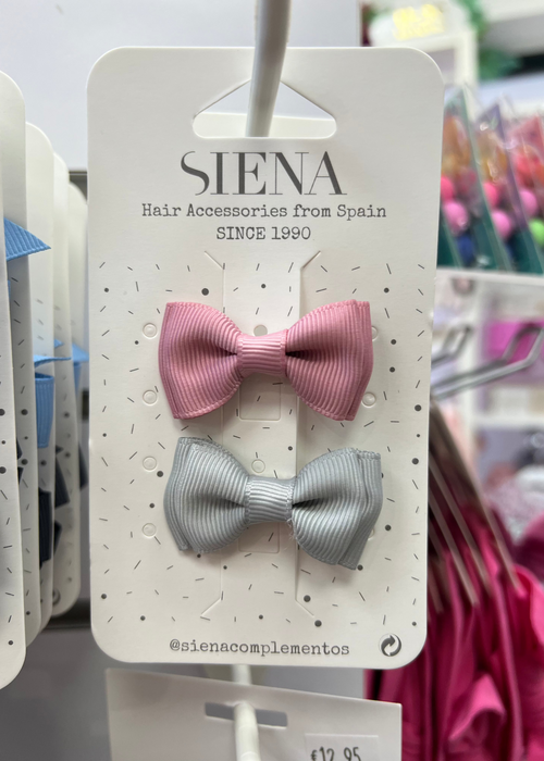 Pack of 2 Small Bow Hair Clips (4 x 2 cm)