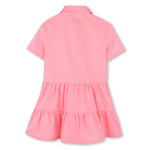 Girls Pink Shirt Dress With Sequin Parrot Design