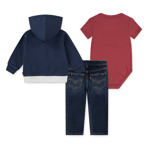 Baby Boy 3 - Piece Set with Hoodie, Bodysuit & Jeans