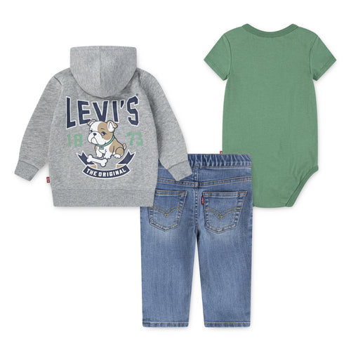 Baby Boy 3 - Piece Set with Hoodie, Bodysuit & Jeans