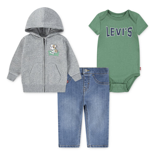 Baby Boy 3 - Piece Set with Hoodie, Bodysuit & Jeans
