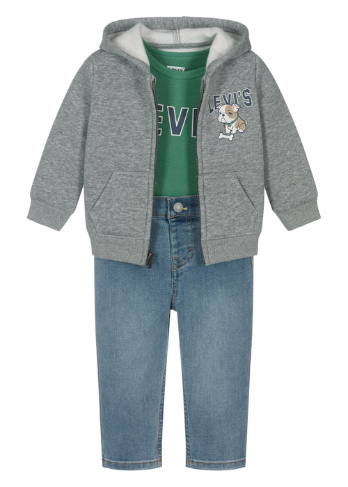 Baby Boy 3 - Piece Set with Hoodie, Bodysuit & Jeans