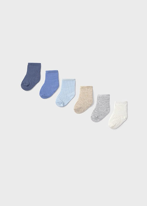 Baby Boy 6 - Pack Soft Ribbed Socks