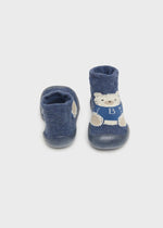 Baby Boy Anti - Slip Socks with Soles - Blue Bear Design (Mayoral)