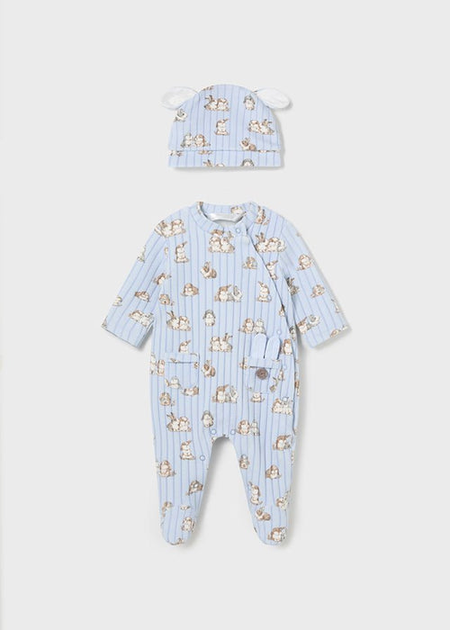 Baby Boy Babygrow & Hat Set Blue (Mayoral)