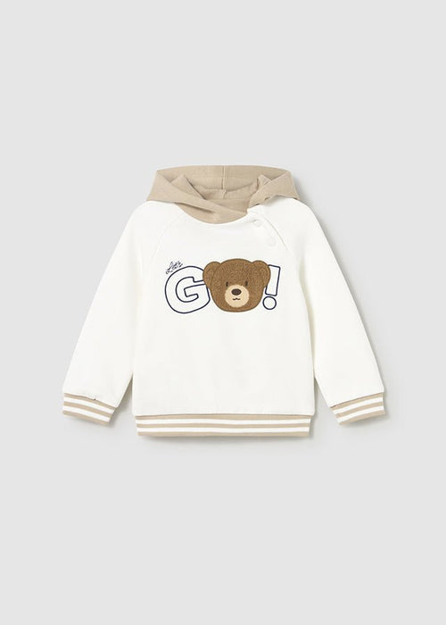 Baby Boy Beige Bear Hoodie