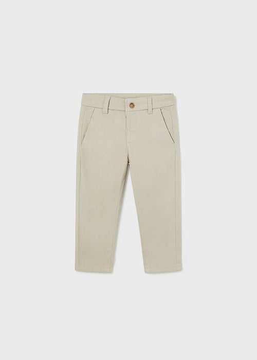 Baby Boy Beige Cotton Stretch Trousers