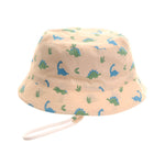 Baby Boy Beige Sun Hat With Blue & Green Dino Print