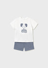 Baby Boy Bermuda Set With Dog Print T-Shirt